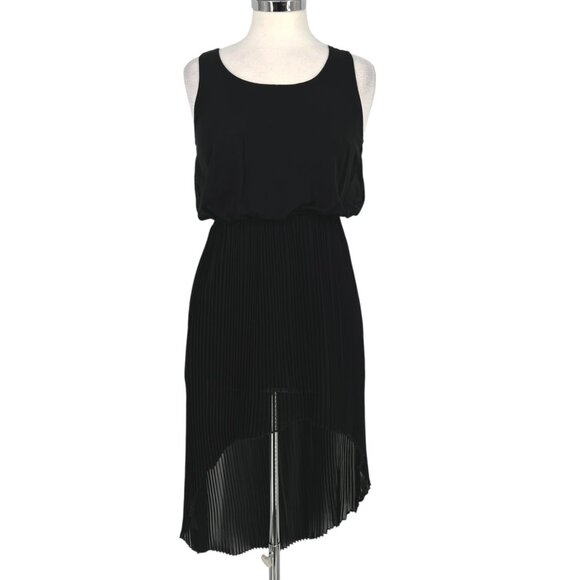 The Vintage Shop Pleated Skirt Sleeveless High Low Dress Black Size Small - Picture 1 of 12